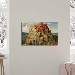 Wallity Cuadro Decorativo sobre Lienzo La Torre de Babel de Pieter Bruegel 45 x 70 cm